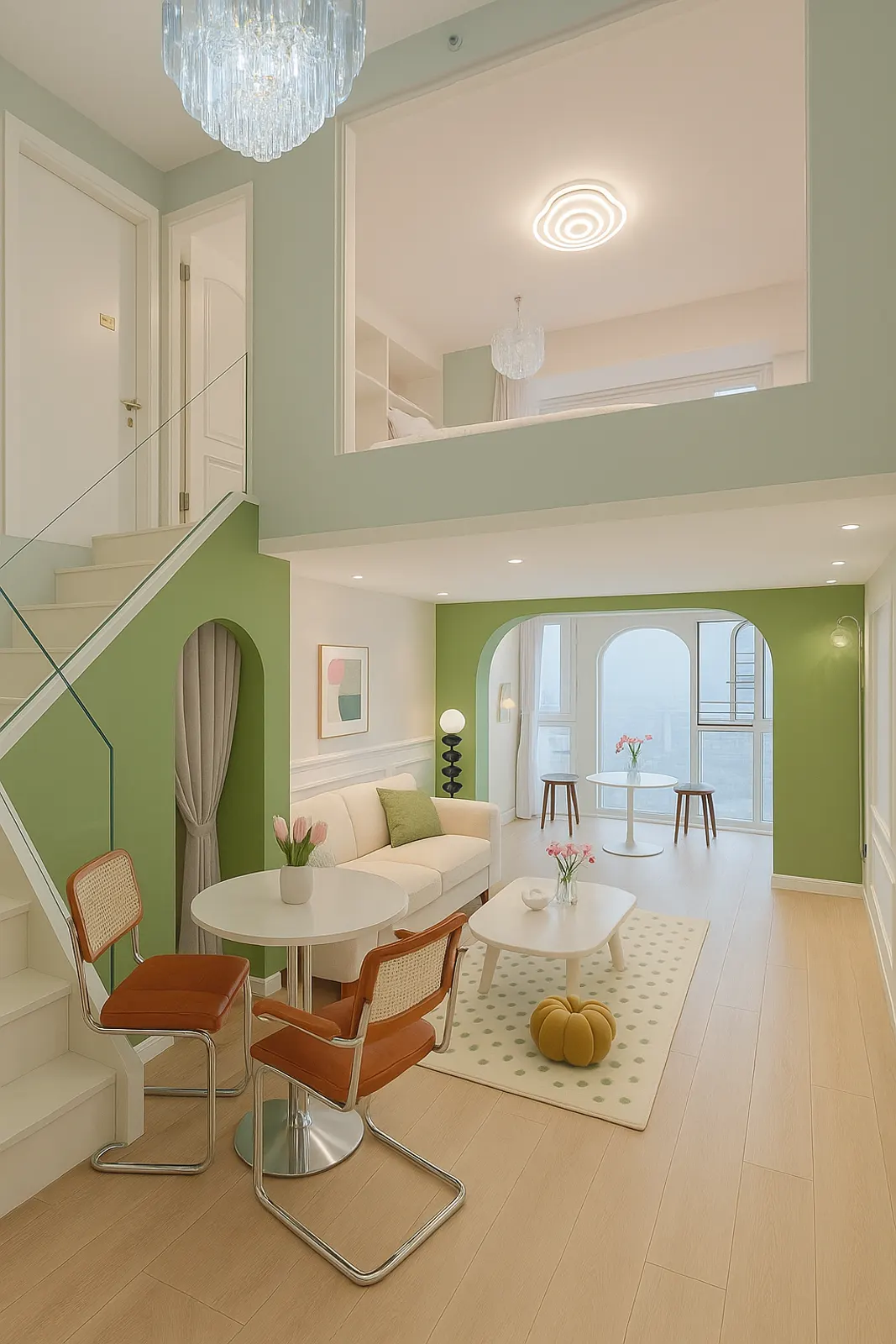 Căn hộ lệch tầng — phối cảnh thiết kế
